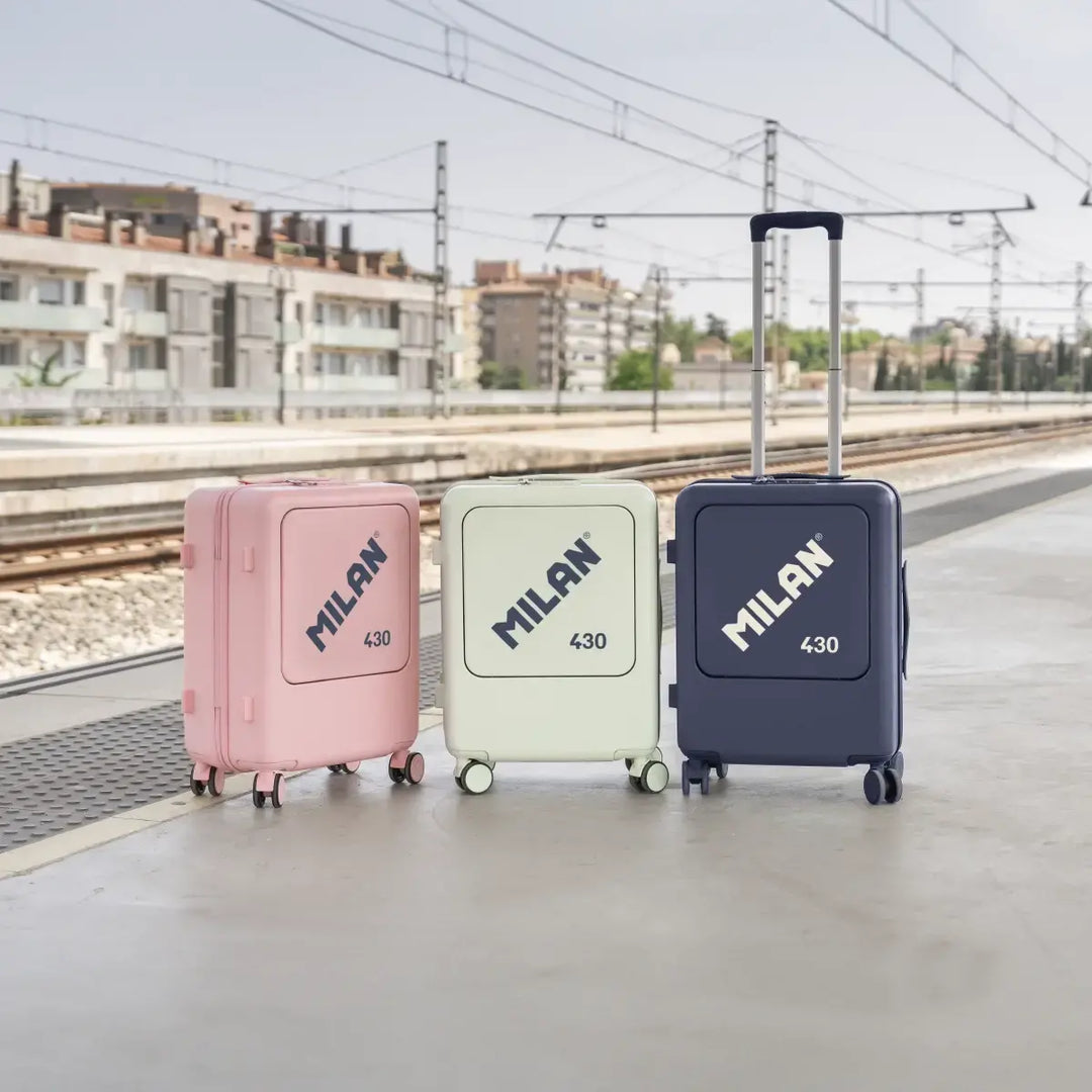 MILAN 1918 - Maleta Rígida de Cabina de 50L en Policarbonato con 4 Ruedas y Cierre TSA. Verde