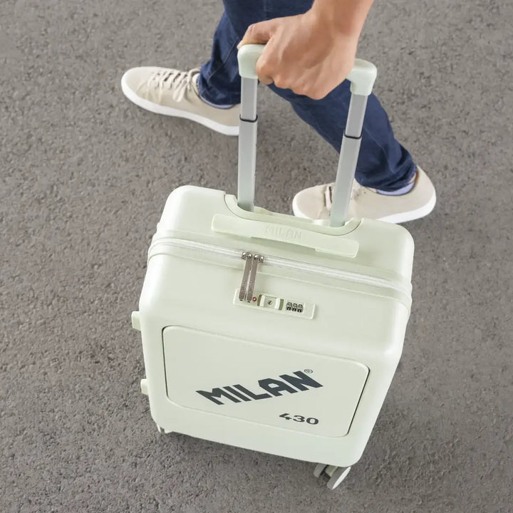 MILAN 1918 - Maleta Rígida de Cabina de 50L en Policarbonato con 4 Ruedas y Cierre TSA. Verde