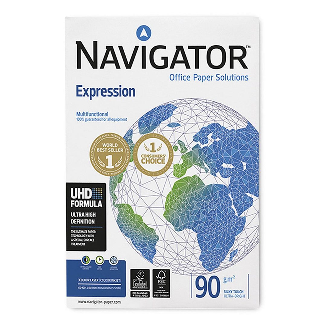 NAVIGATOR NAV-90-A4 - Papel Fotocopiadora, Ink-Jet y Laser DIN A4 90g 500 Hojas