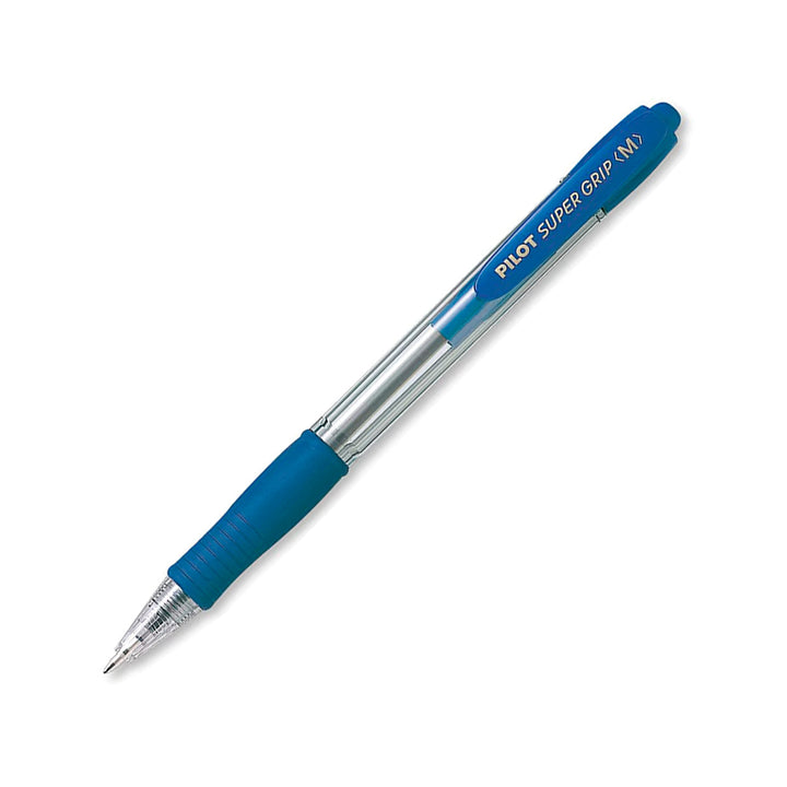 PILOT - Caja de 10 Bolígrafos Super Grip Retráctil de Punta Media Tinta en Aceite. Azul