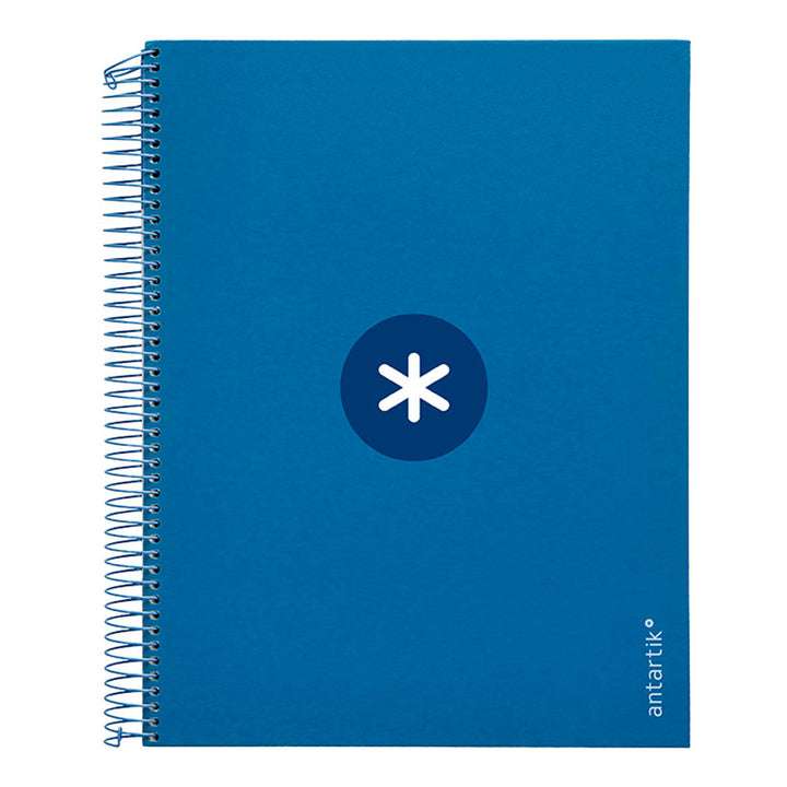 Antartik - Libreta Cuadriculada A4 con Espiral y Tapa Dura. 5 Bandas de Colores. Azul Marino