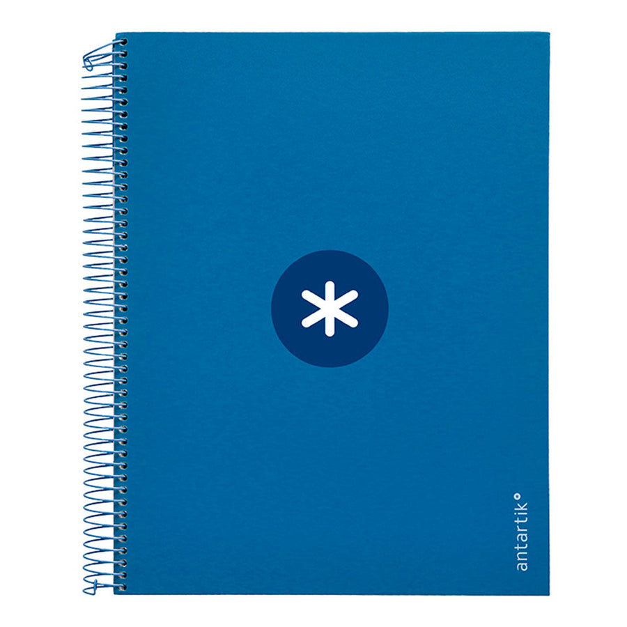 Antartik - Libreta Cuadriculada A4 con Espiral y Tapa Dura. 5 Bandas de Colores. Azul Marino