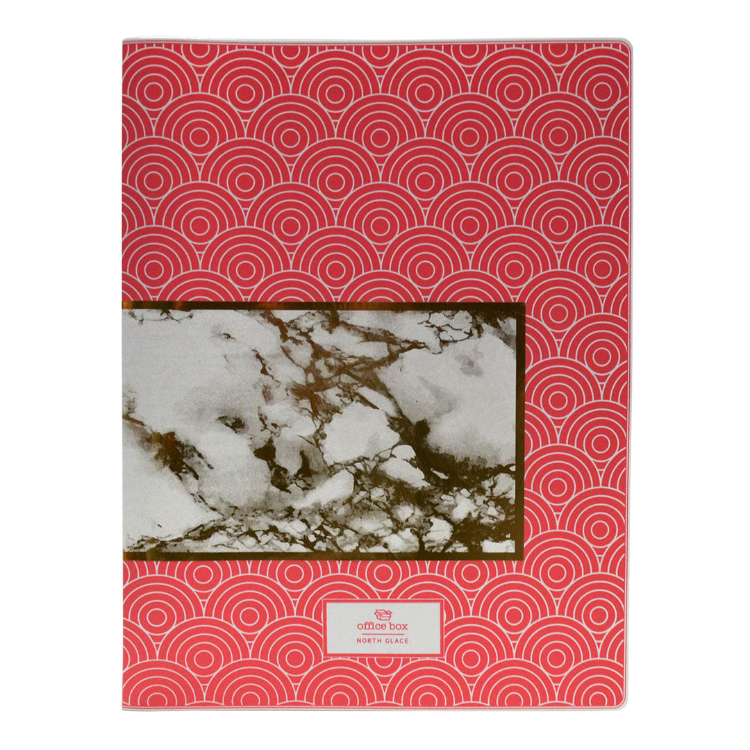 OFFICE BOX North Glace - Carpeta de Fundas A4 con Tapas Flexible. Incluye 40 Fundas. Coral