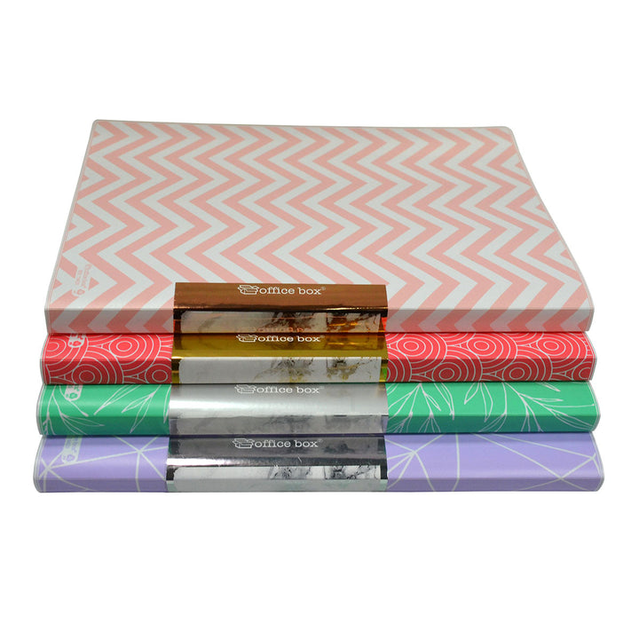 OFFICE BOX North Glace - Carpeta de Fundas A4 con Tapas Flexible. Incluye 40 Fundas. Coral