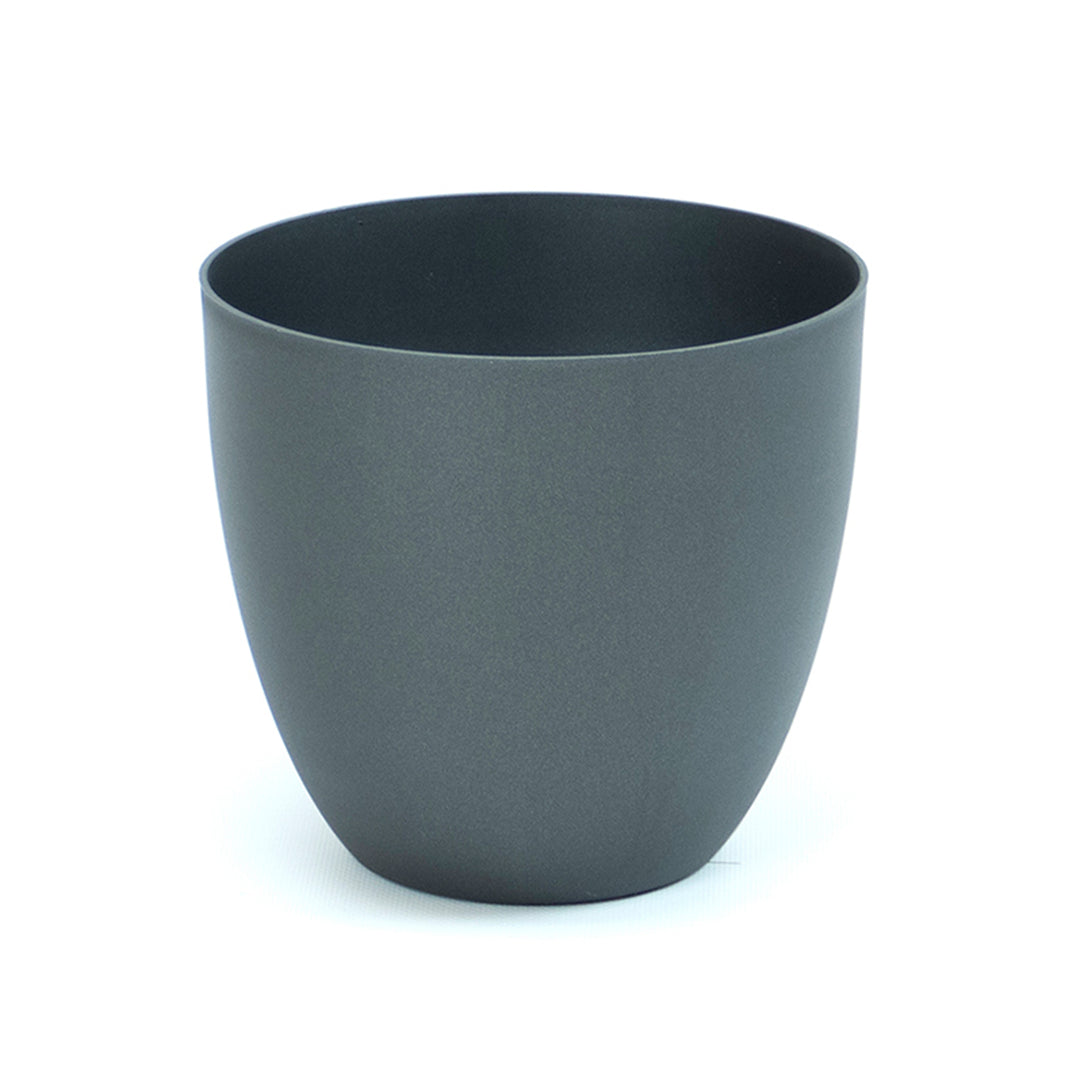 Plastiken TES - Maceta Redonda Cuenco Diámetro 26 cm Capacidad 9.5L. Antracita