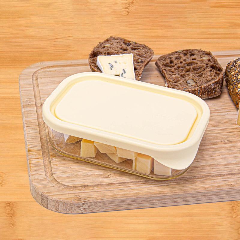 Glasslock Cheese - Recipiente Porta Embutidos Rectangular de 0.5L en Vidrio Templado