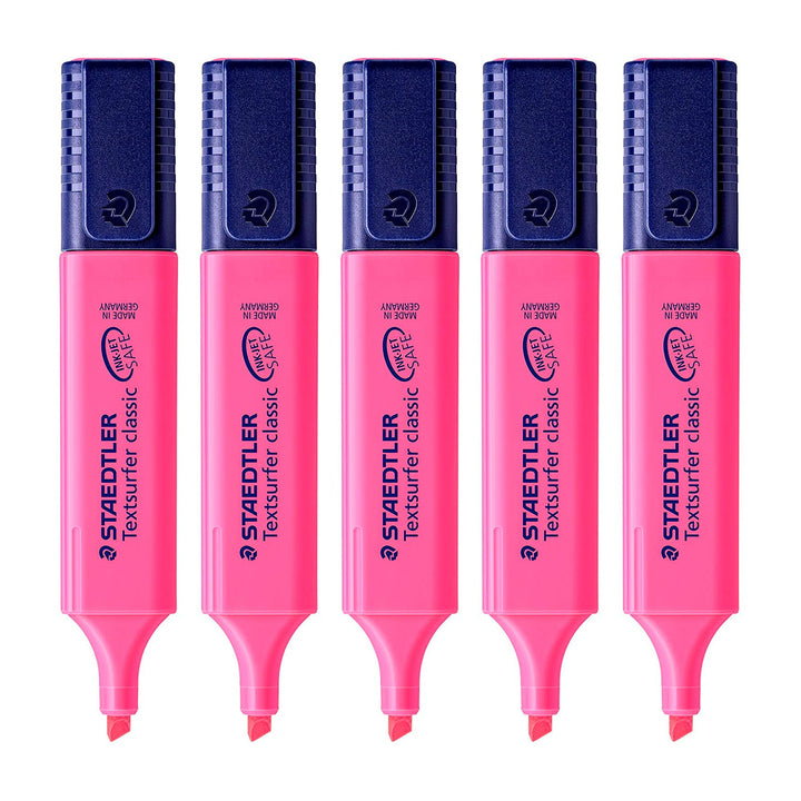 STAEDTLER - Set de 5 Marcadores Fluorescentes Textsurfer Classic 364 C. Rosa