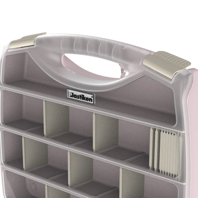 PLASTIKEN Titanium - Maletín Organizador de 32 cm con 18 Divisores Adaptables. Rosa