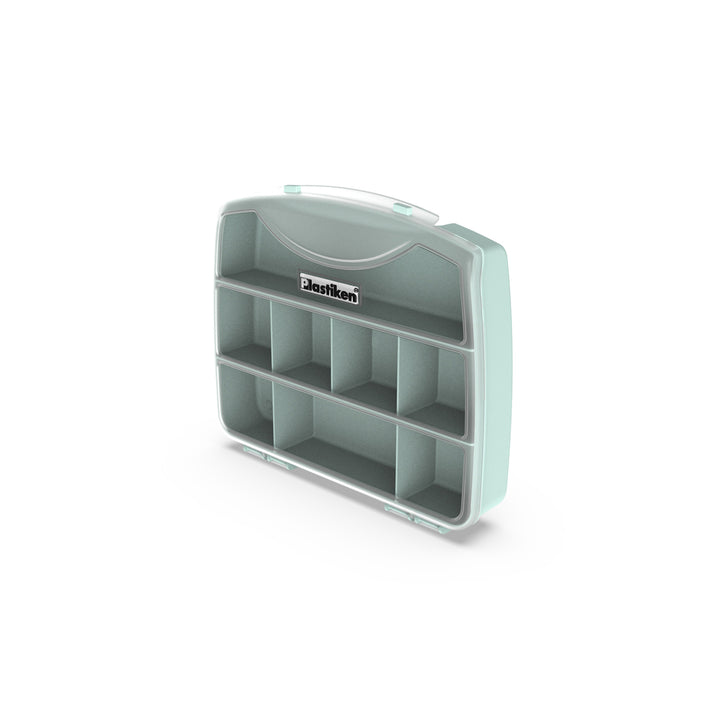 PLASTIKEN Titanium - Maletín Organizador de 19 cm con 8 Compartimentos. Menta