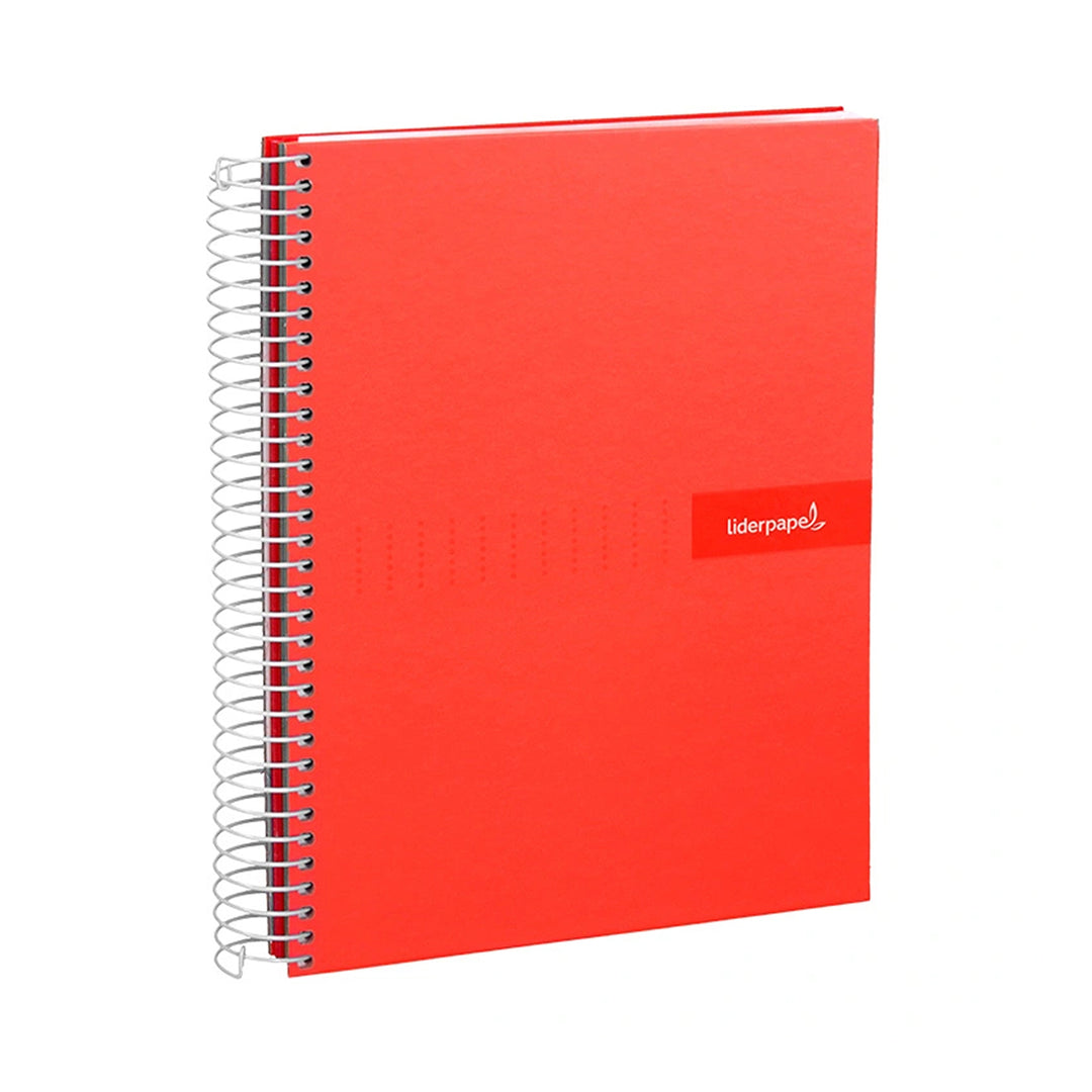 LIDERPAPEL - Cuaderno Espiral A4 con Margen 80h 90gr. ROJO