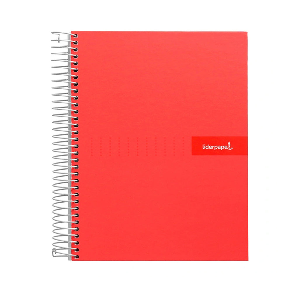 LIDERPAPEL - Cuaderno Espiral A4 con Margen 80h 90gr. ROJO