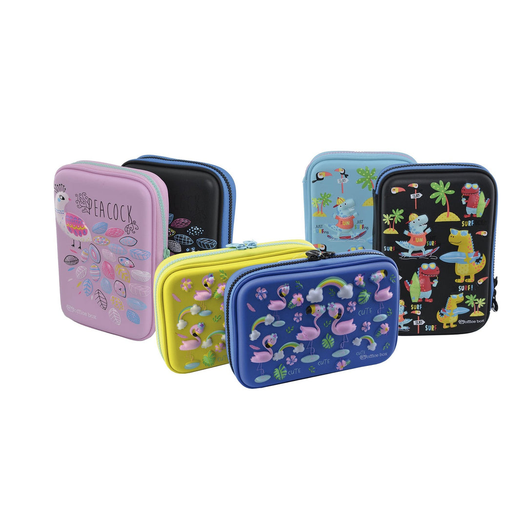 Estuche 3D Magic Plumier Multicompartimento con Cuerpo Rígido en EVA con Relieve. Modelo Surf