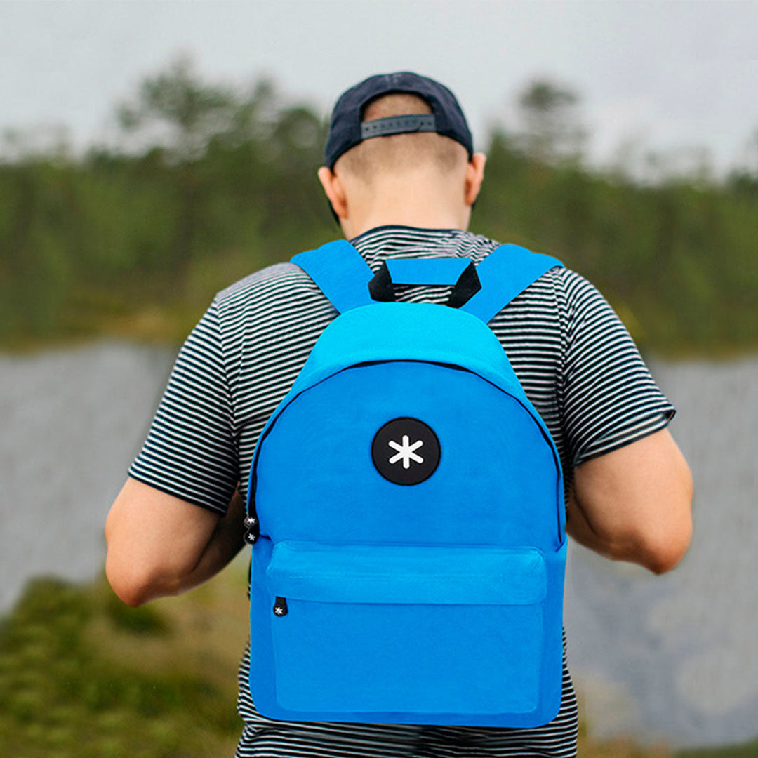 ANTARTIK - Conjunto Escolar con Mochila y Estuche Triple 2 Cremalleras. Azul