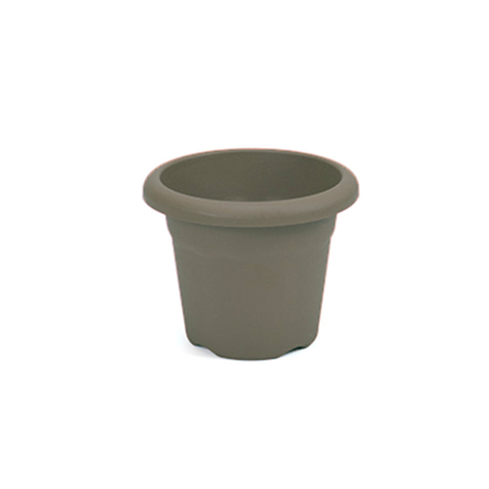 Plastiken TERRA - Plato Redondo de 10 cm para Macetas de 12 cm 0.5L. Taupe