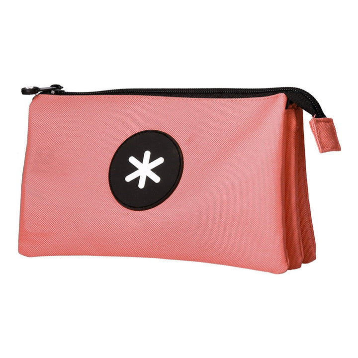 Antartik - Estuche Escolar Triple Portatodo de Alta Capacidad con 2 Cremalleras, Coral