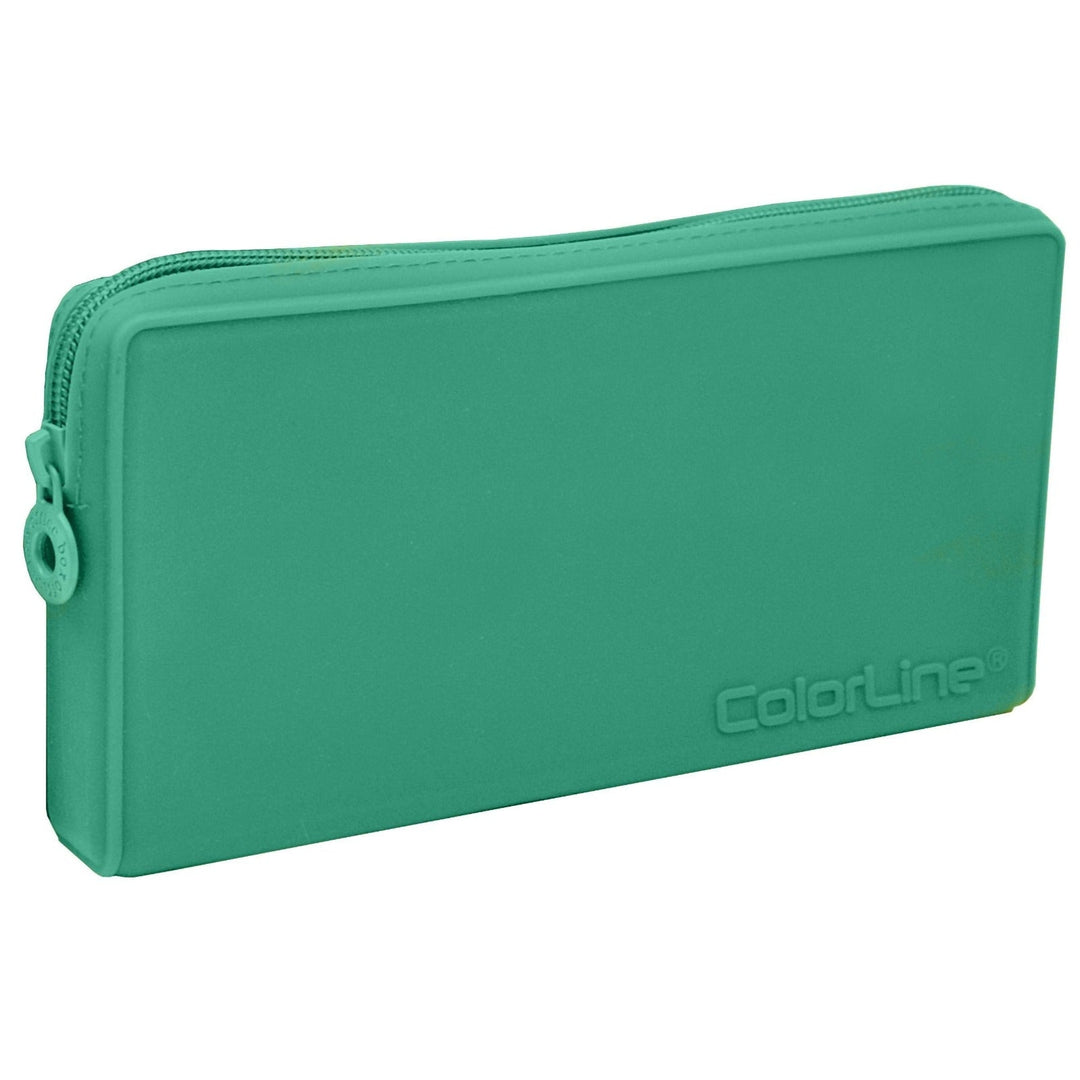 Estuche de Silicona Escolar Colorline Plano Tacto Suave, Verde Oscuro