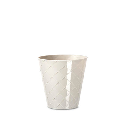 ARECA Palm - Maceta Redonda Decorativa 11 cm con Textura. Blanco Roto