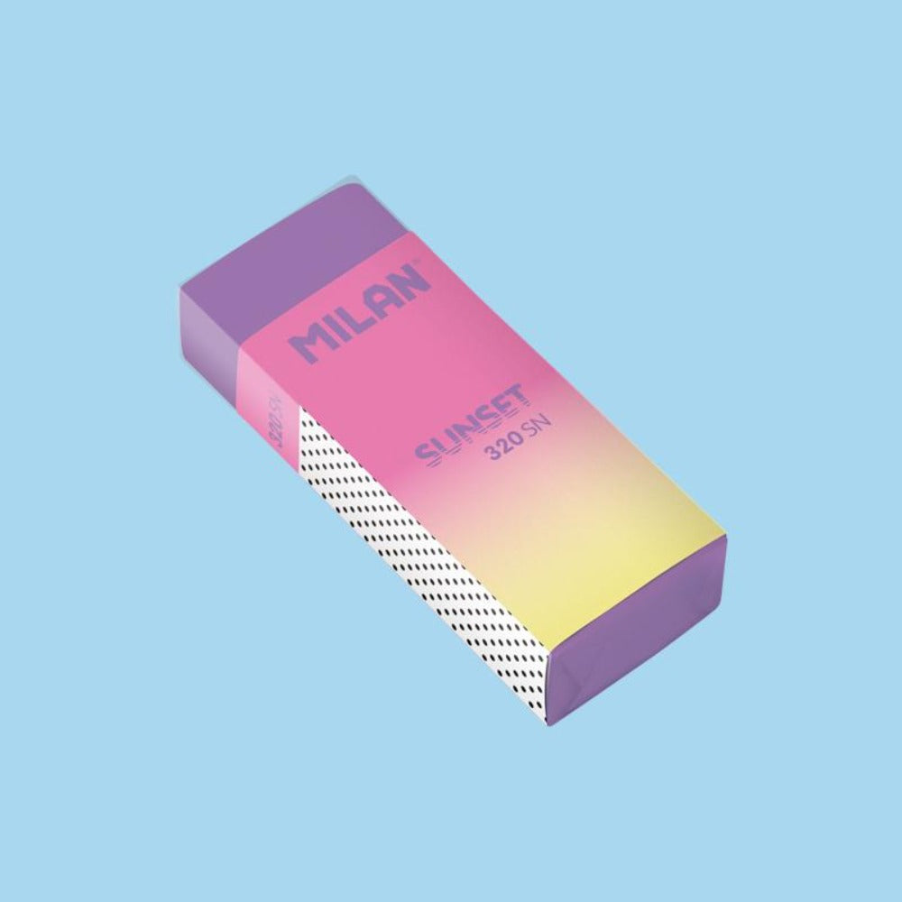 MILAN CPM320SN - Goma de Borrar Suave y Versátil Tipo Nata® 320, Edición Sunset