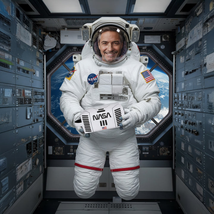 KARACTERMANIA - Neceser de Viaje y Mochila Brick Plus NASA Spaceship. Blanco