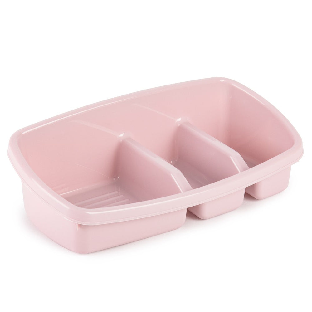 Plastic Forte - Juego de 2 Estropajeros de Cocina Simply con 3 Compartimentos. Rosa