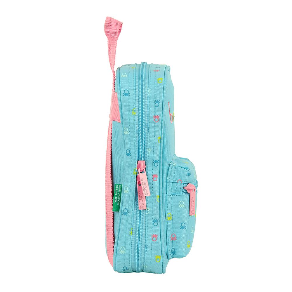 BENETTON Candy - Plumier Mochila Escolar con 4 Portatodos Mini, Material Incluido