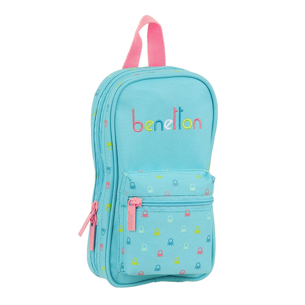 BENETTON Candy - Plumier Mochila Escolar con 4 Portatodos Mini, Material Incluido