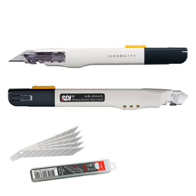 SDI Ingenuity - Pack 2 Cutters Profesionales con 10 Cuchillas de Recambio Acero SK2+Cr