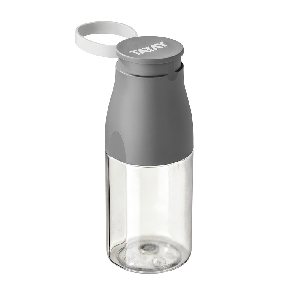 TATAY Urban Drink - Botella de Agua de 0.4L en Tritán con Tapón Vaso, Gris Antracita