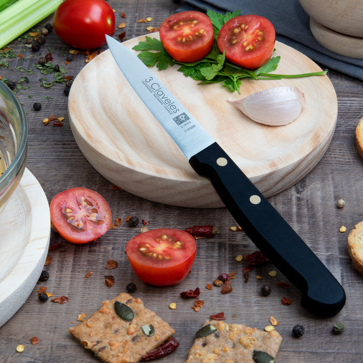 3 Claveles POM - Cuchillo Verduras Profesional 9 cm Acero Inoxidable