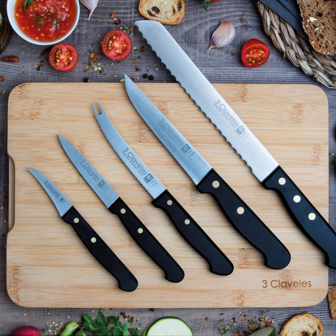 3 Claveles POM - Cuchillo Verduras Profesional 9 cm Acero Inoxidable