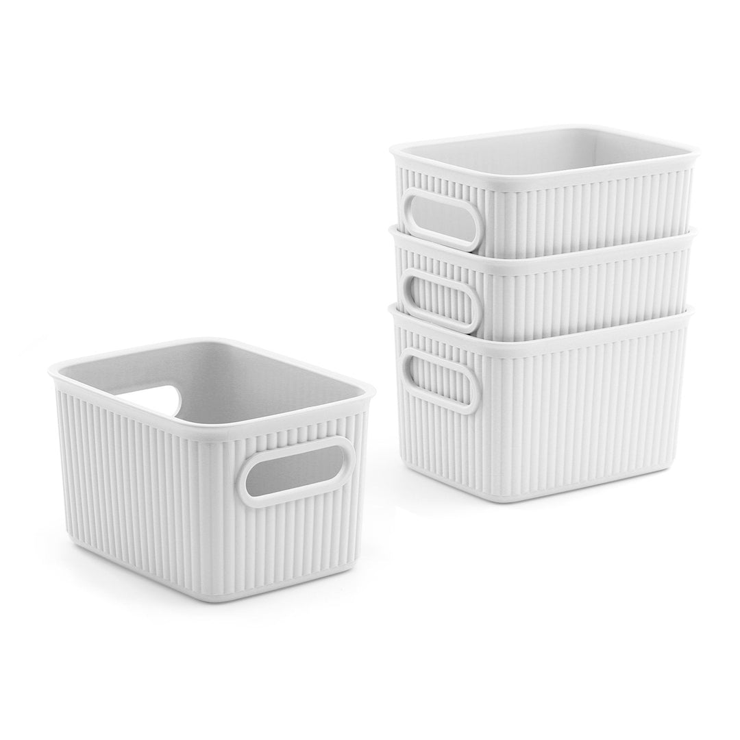 TATAY Baobab - Set de 4 Cajas Organizadoras 1.5L Plástico PP05. Blanco Pergamon