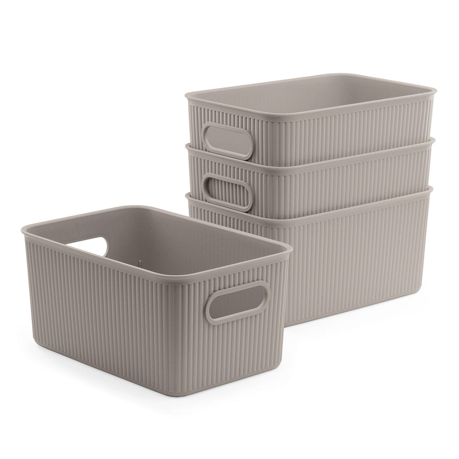 TATAY Baobab - Lote de 4 Cajas Organizadoras 5L Plástico PP05. Taupe