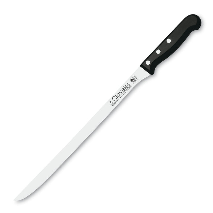 3 Claveles POM - Cuchillo Jamonero Profesional 30 cm Acero Inoxidable