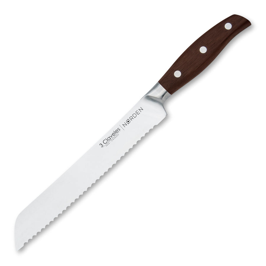 3 Claveles Norden - Cuchillo Panero Profesional 20.5 cm Acero Forjado y Mango de Roble