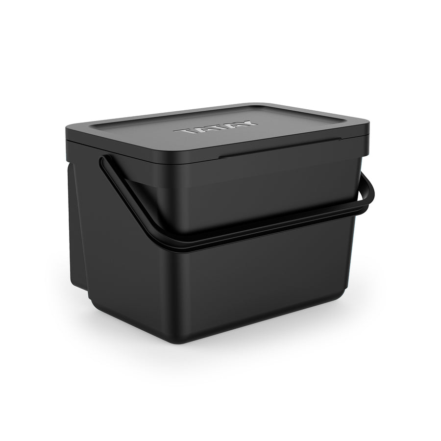 TATAY Smart Ecohome - Cubo Orgánico Soporte 6L Plástico 100% Reciclado. Negro