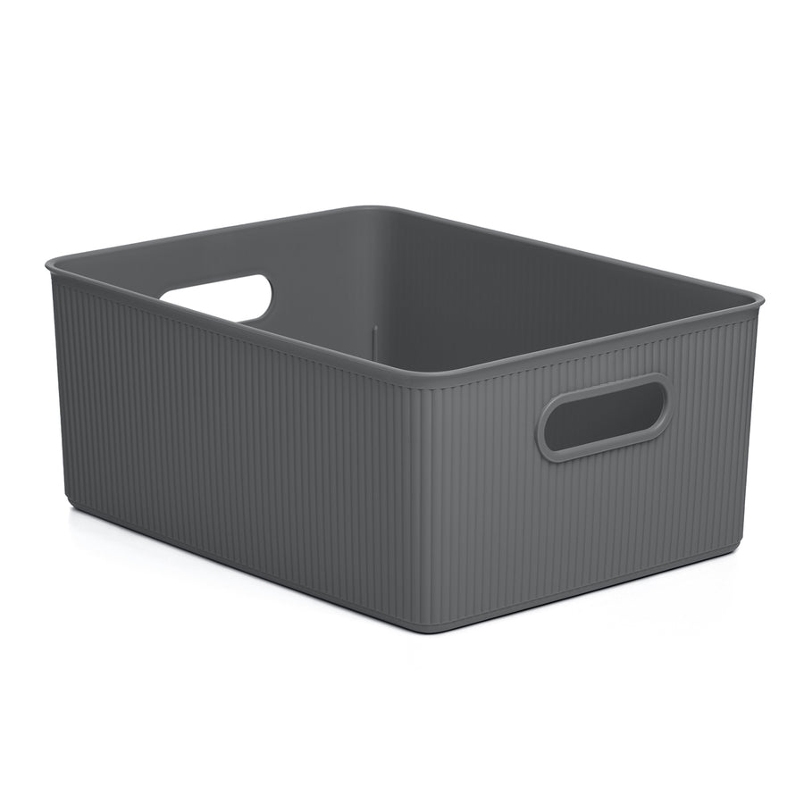 TATAY Baobab - Caja Organizadora Rectangular 15L Plástico PP05. Gris Antracita