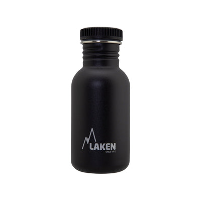 LAKEN Basic Steel - Botella de Agua 0.5L en Acero Inoxidable. Negro