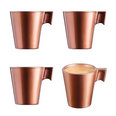 Luminarc Flashy - Juego de 4 Tazas de Café de 8 cl en Vidrio Templado. Latte