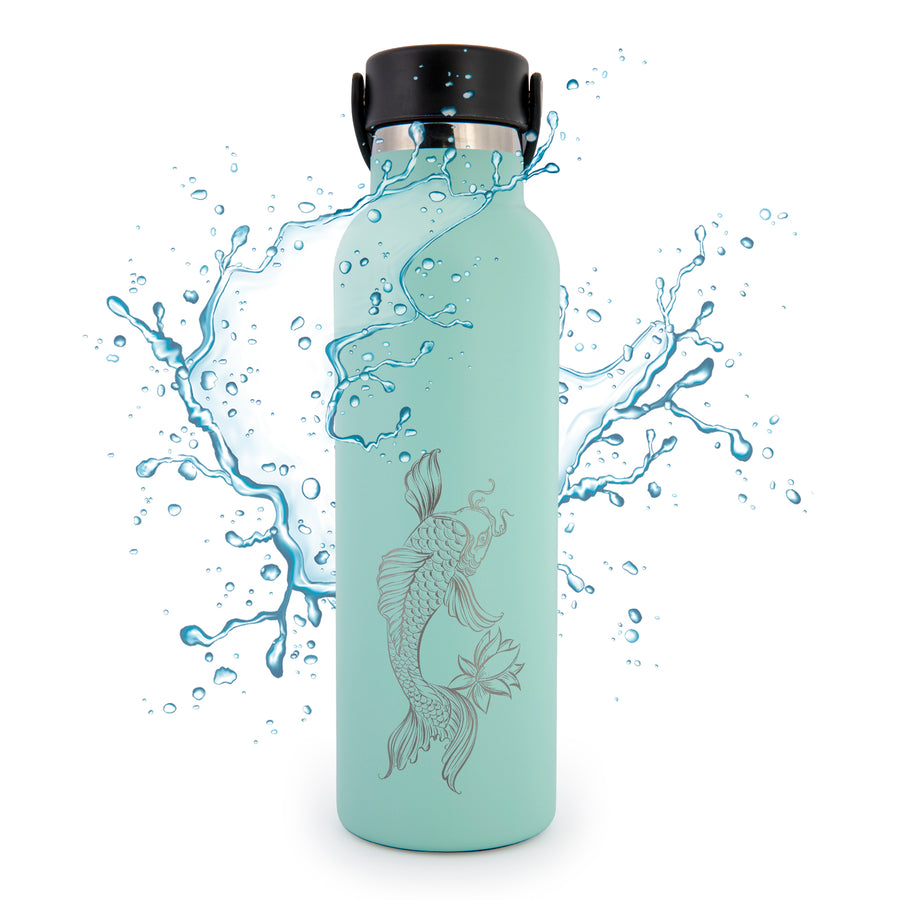 Runbott Fish Koi - Botella Térmica Sport de 0.6L con Interior Cerámico. Menta