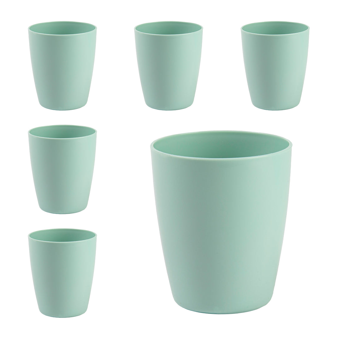 Plastic Forte Classic  - Set de 6 Vasos de Agua de 400 ml Reutilizables. Ideal Fiestas. Verde