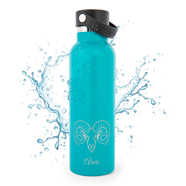 Runbott Zodiac - Botella Térmica Sport de 0.6L con Interior Cerámico. Aries Esmeralda