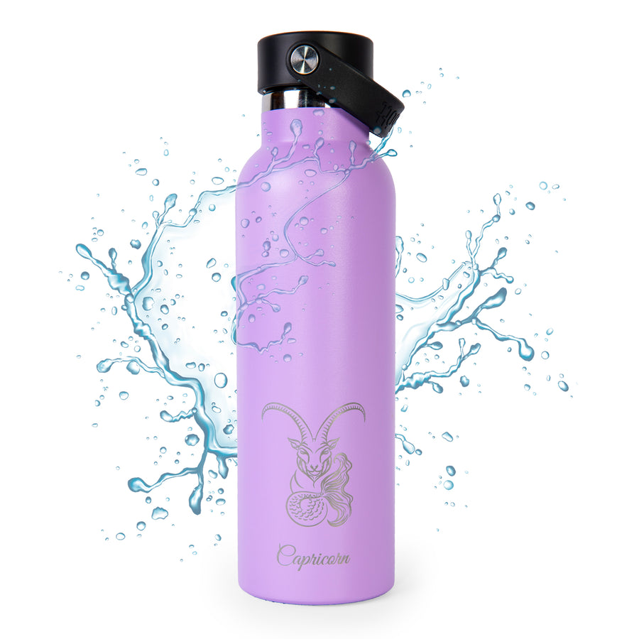 Runbott Zodiac - Botella Térmica Sport de 0.6L con Interior Cerámico. Capricornio Lila