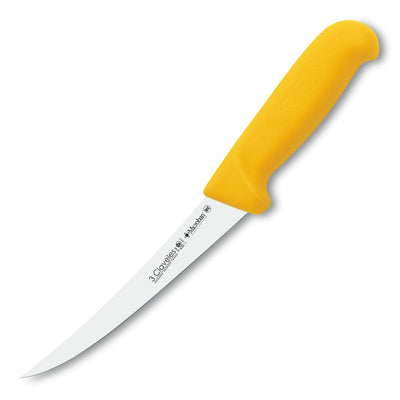 3 Claveles Proflex - Cuchillo Profesional Deshuesador Curvo 15 cm Microban. Amarillo
