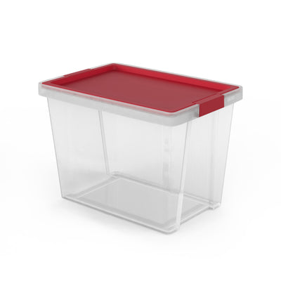 TATAY - Caja de Ordenación Multiusos 15L 100% Reciclable con Tapa Abatible. Rojo