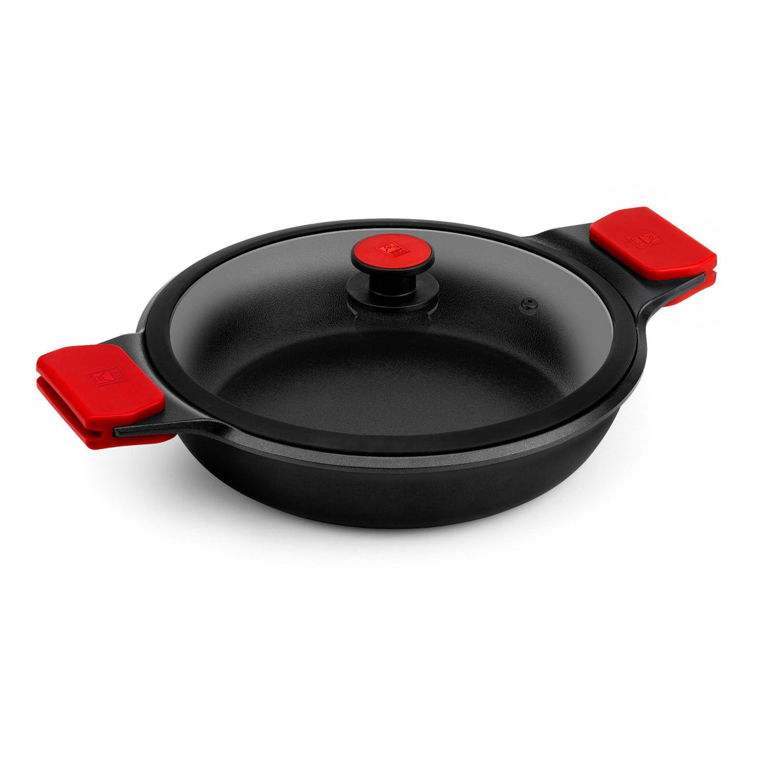 BRA Infinity - Cacerola Baja 32 cm con Tapa y Asas. Apto Inducción y Horno