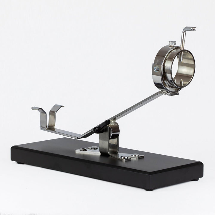 BELLO Aneto - Soporte Jamonero Basculante en DM y Acero Inoxidable con Cabezal Giratorio, Negro