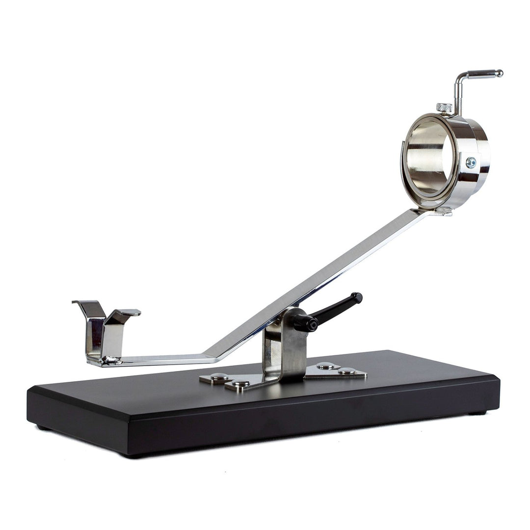 BELLO Aneto - Soporte Jamonero Basculante en DM y Acero Inoxidable con Cabezal Giratorio, Negro