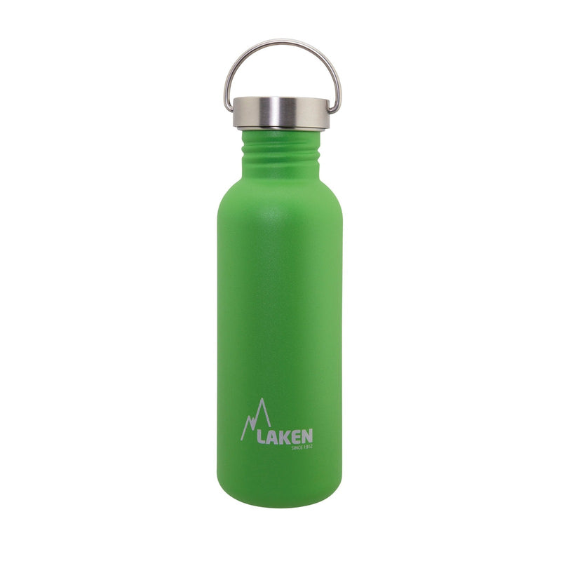 LAKEN Basic Steel Vintage - Botella de Agua 0.75L en Acero Inoxidable con Asa. Verde