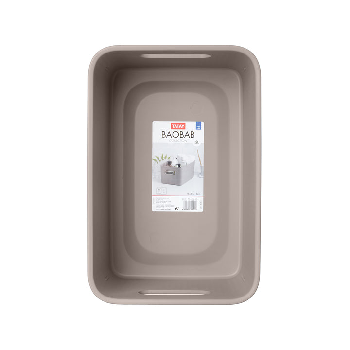 TATAY Baobab - Lote de 4 Cajas Organizadoras 5L Plástico PP05. Taupe