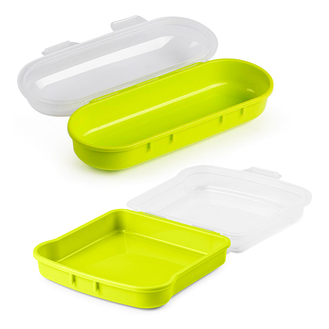 Plastic Forte - Pack de Porta Bocadillos y Porta Sándwich Reutilizables. Lima